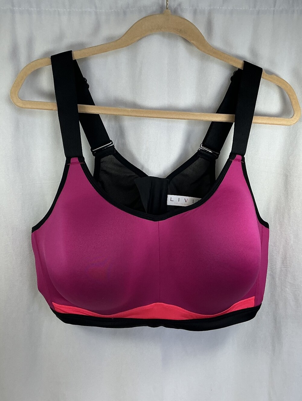 Neon Pink And Orange LIVI Active High Impact Sports Bra